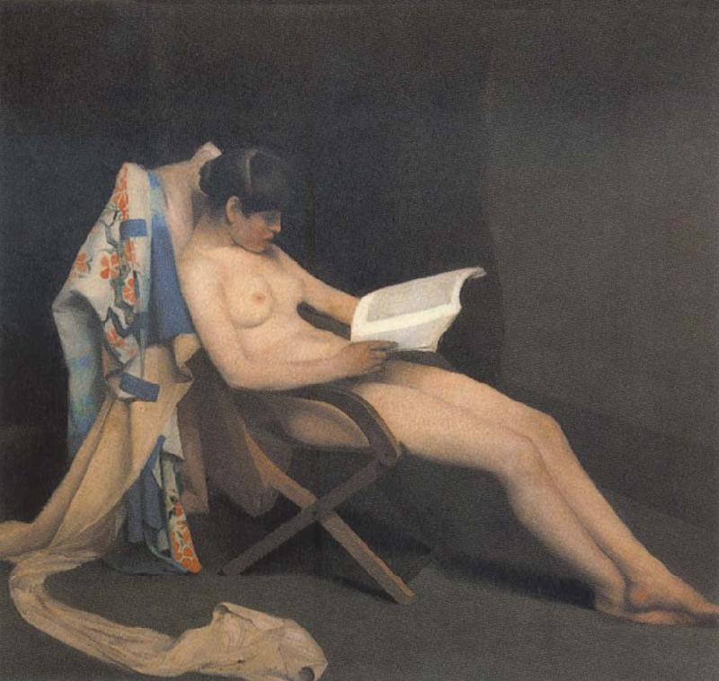 Theodore Roussel The Reading Girl oil painting image